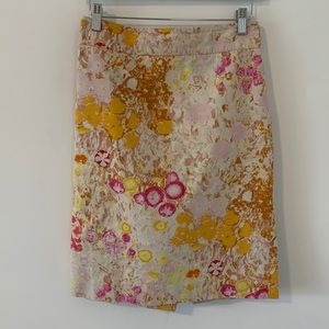 J.Crew multicolored abstract pencil skirt size 0